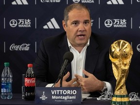 CONCACAF President Victor Montagliani speaks during a press conference in New York on June 16, 2022.
