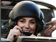 Catherine, Duchess of Cambridge sits in a tank in a photo shared on social media.