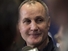 Hall of Fame defensemen and former Edmonton Oiler Paul Coffey was on the ice at Rogers Place with the Edmonton Oilers for the first time in his new role with the NHL club on January 21, 2018 in Edmonton.