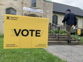 Polling station at St. Stephen's Presbyterian Church in Ottawa during the Provincial Elections, June 02, 2022.