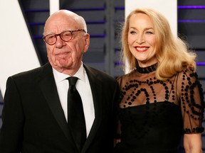 Rupert Murdoch and Jerry Hall are seen in Beverly Hills in 2019.