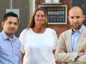 -L to R: Tariqul Islam, Coreen Blais and Florian Leuprecht.  All board members of the Garderie Bernadette Child Care Centre.