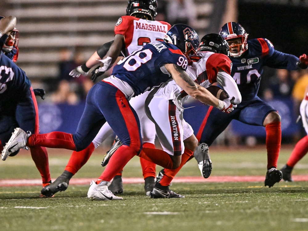 Montreal Alouettes linebacker Patrick Levels standing by his CFL