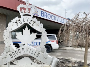 A file photo of the exterior of the Brockville Police station.