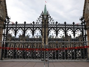 Investigation into incident at Parliament Hill. One person is in custody after a vehicle rammed the front gates on Wellington Street.