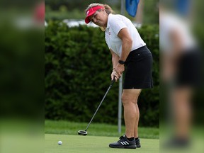 Legendary Canadian golfer Lorie Kane practises her putting at the Ottawa Hunt and Golf Club on Monday.