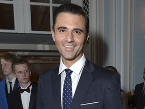 Darius Campbell Danesh appears at the after party for the opening night of the "Dirty Rotten Scoundrels" musical in the Savoy Hotel in London on April 2, 2014.