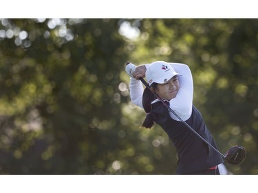OTTAWA - Aug 25,  2022 - Twelve year old Lucy Lin during her first round at the CP Women's Open at the Ottawa Hunt & Golf Club Thursday. TONY CALDWELL, Postmedia.