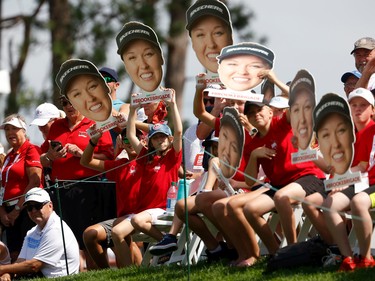 OTTAWA - Aug 25,  2022 - Brooke Henderson fans during the first round at the CP Women's Open at the Ottawa Hunt & Golf Club Thursday. TONY CALDWELL, Postmedia.