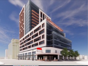 Welldale Limited Partnership, an affiliate of Minto Group, proposed a 16-storey mixed-use development at the southwest corner of Wellington Street West and Parkdale Avenue in Hintonburg.