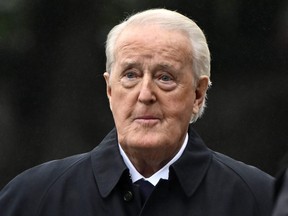 Former prime minister Brian Mulroney arrives at Christ Church Cathedral for the National Commemorative Ceremony in honour of Queen Elizabeth, in Ottawa, on Monday, Sept. 19, 2022.