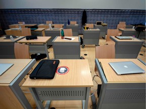 FILES: An empty university classroom