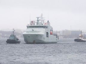 A 2020 file photo of HMCS Harry DeWolf, the Royal Canadian Navy’s first Arctic and Offshore Patrol Ship.