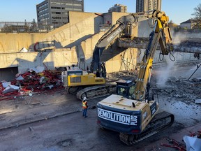 Demolition work at Westboro Station on Friday.