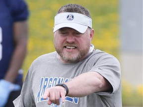 A file photo shows new Redblacks special-teams assistant coach Cory McDiarmid with the Toronto Argonauts in 2019. McDiarmid has been with teams in eight of the nine CFL cities.