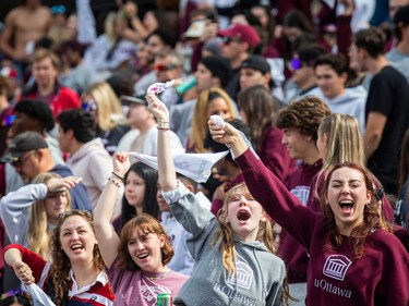 Gee-Gees fans found lots of reasons to celebrate during the win against the Ravens on Saturday.