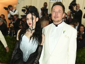 Grimes and Elon Musk attend the Met Gala in New York City in May 2018.