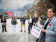 Kimberly Lamontagne, who organized the Ottawa event, addressed the small group Sunday afternoon.