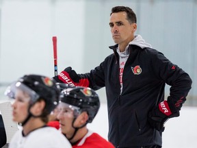 Wade Redden working as a player development coach at the 2022 Ottawa Senators Development Camp.