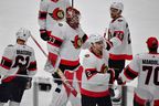 The Ottawa Senators will celebrate their victory over the Anaheim Ducks at the Honda Center on Friday.