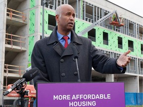 Honourable Ahmed Hussen, Minister of Housing and Diversity and Inclusion, making a housing announcement in Ottawa, Nov. 14, 2022