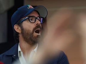 Ryan Reynolds watches the action at the Ottawa Senators game on Tuesday night.