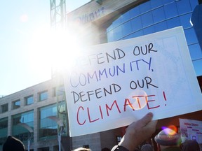 Ottawa residents show their priorities at a rally outside Ottawa City Hall in April, 2019.