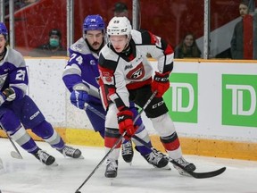 Brad Gardiner has already surpassed his rookie scoring marks in just 23 games with 12 goals and 17 points. Valerie Wutti photo