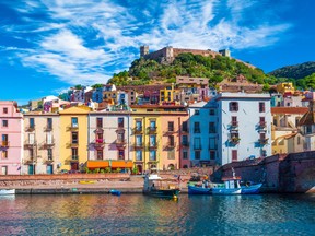 Old village of Bosa on the river Temo in Sardinia, Italy.