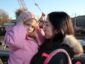 Brittany Laframboise's daughter Ava, 4, is sensitive to noise and she had to pick her up early from school at Devonshire Public School Tuesday, crying, because the noise from a construction site across the street was hurting her ears.
