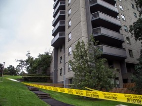 Ottawa police on the scene of the Richmond Road homicide investigation in 2020.