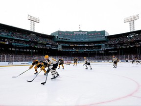 A general view during the first period of the game between the Pittsburgh Penguins and Boston Bruins in the 2023 Discover NHL Winter Classic at Fenway Park on Jan. 02, 2023 in Boston, Massachusetts.