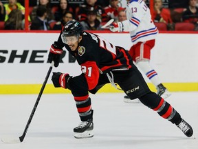 File photo/ Ottawa Senators right wing Mathieu Joseph (21).