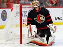 File photo/ Ottawa Senators goaltender Anton Forsberg (31) looks back at the puck in his net after the Winnipeg Jets scored during second period NHL action at the Canadian Tire Center on Saturday, Jan.  21, 2023.