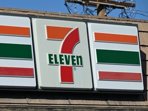 A sign outside a 7-Eleven store in seen in Glendale, California, July 11, 2022.