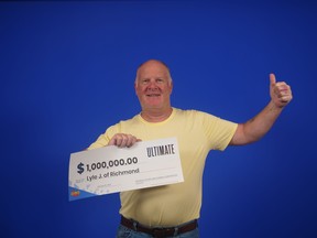 Lyle Junkin of Richmond is $1 million richer after winning with the Instant Ultimate lottery in the Dec. 31 draw.