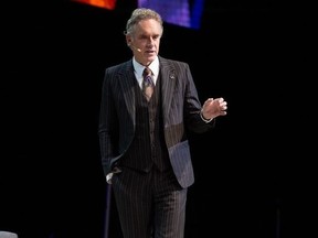 Jordan Peterson is pictured during a performance at Ottawa's Canadian Tire Center on January 30, 2023.