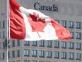 The facade of the headquarters of the Department of National Defence is pictured in Ottawa, on April 3, 2013.