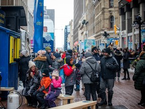 Crowds were out on Spark Street during the last weekend of Winterlude Sunday, Feb. 19, 2023.