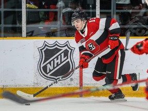 Tyler Boucher returned to the Ottawa 67’s lineup on Feb. 24, 2023 in a game against the Windsor Spitfires.