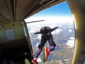 A skydiver jumping out of a plane is pictured in this file photo.