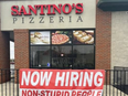 Santino's Pizza, in Columbus, decided to have a little fun while searching for staffers with the sign, which read: "Now hiring non-stupid people," according to reports.