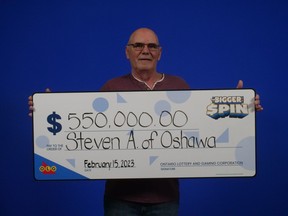 Oshawa's Steven Antal won $550,00 in the Bigger Spin lottery.