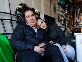 Mariam Pepin, left, and her sister, Maxence, were in neighbouring homes damaged by the explosion in Orléans on Monday.