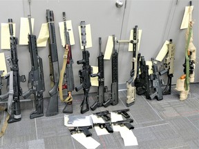 Kevin Lee, 43, and Ophelia Cheung, 39, faces charges after a gunshot rang out in a Markham apartment and cops seized a cache of handguns, long guns, ammunition, improperly stored explosives, a cross bow and brass knuckles on Wednesday, Feb. 8, 2023.
