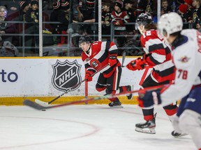 Tyler Boucher returned to the Ottawa 67’s lineup on Feb. 24, 2023 in a game against the Windsor Spitfires.