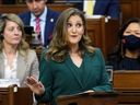 Deputy Prime Minister and Minister of Finance Chrystia Freeland delivers the federal budget in the House of Commons on Parliament Hill in Ottawa on March 28, 2023.
