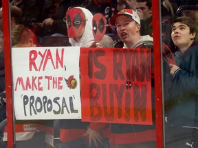 Ryan Reynolds fans attending an Ottawa Senators game at the Canadian Tire Centre in November.