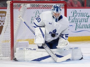 Maple Leafs goalie Matt Murray makes a save in the first period of 
Saturday's game against the Senators.
