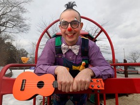 Zedd, the new CHEO clown, poses for a photo in Ottawa Wednesday. Adam Zimmerman was introduced as CHEO's new clown Wednesday.